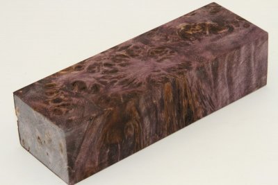 Bloc pour la coutellerie, Loupe de Peuplier stabilisée violet, ref:BLpPEs60359vi