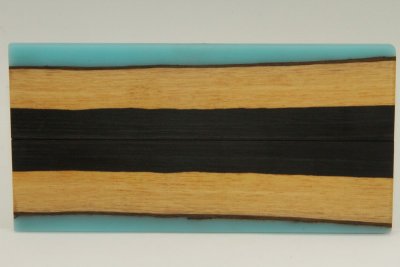 Plaquettes pour la coutellerie, Ebène du Sahel + résine bleue, ref:PREbS60772