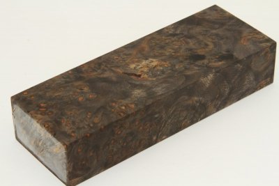 Bloc pour la coutellerie, Loupe d'Aulne stabilisée noire, ref:BLpAuls60834nr