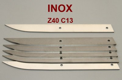 Lame en inox Z40 C13, trempée, émouture à faire, ref:ELameZ40