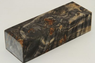 Bloc pour la coutellerie, Loupe de Peuplier stabilisée noire, ref:BLpPEs61871nr