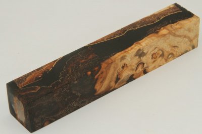 Carrelet pour le tournage, Bouleau madré + résine noire, ref:SRBM62391