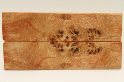 Plaquettes pour la coutellerie, Loupe de Peuplier stabilisé orange, ref:PLpPEs62427o