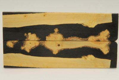 Plaquettes pour la coutellerie, loupe de Buis + résine noire, ref:PRLpBU62666