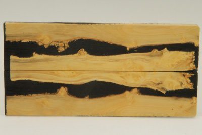 Plaquettes pour la coutellerie, loupe de Buis + résine noire, ref:PRLpBU62665