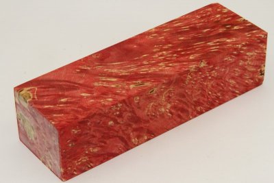 Bloc pour la coutellerie, Loupe d'Erable Négundo stabilisé rouge, ref:BLpErs63123r
