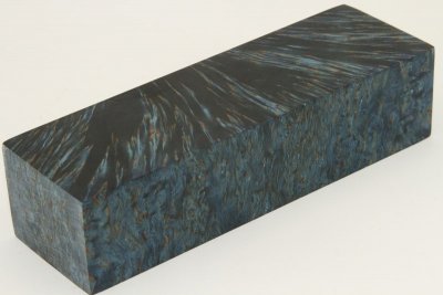 Bloc pour la coutellerie, Bouleau de Carélie stabilisé bleu, ref:BBMs64489b
