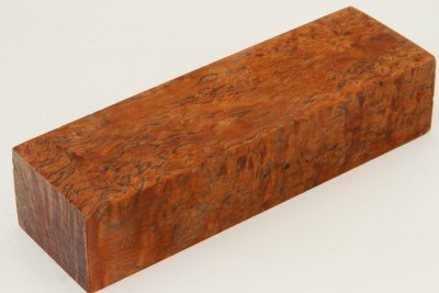 Bloc pour la coutellerie, Bouleau de Carélie stabilisé orange, ref:BBMs64496o
