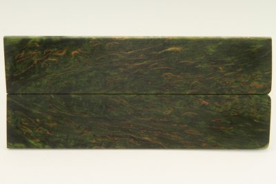 Plaquettes pour la coutellerie, Bouleau de Carélie stabilisé vert, ref:PBMs64987ve