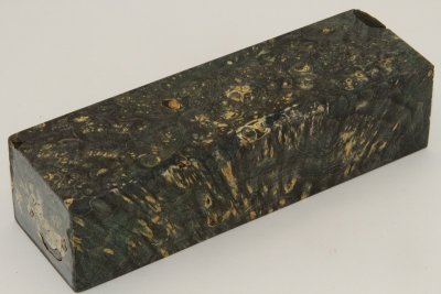 Bloc pour la coutellerie, Loupe d'Erable Négundo stabilisé noir/Vert, ref:BLpErs68322nr