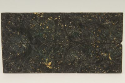 Plaquettes pour la coutellerie, Loupe d'Erable Négundo stabilisé noir/vert, ref:PLpErs68349nr