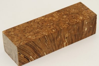 Bloc pour la coutellerie, Loupe d'Erable Négundo stabilisée marron, ref:BLpErs68533ma