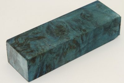 Bloc pour la coutellerie, Loupe de Peuplier stabilisée bleu, ref:BLpPEs68593b