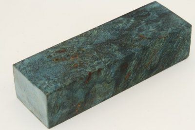 Bloc pour la coutellerie, Loupe de Peuplier stabilisée bleu, ref:BLpPEs68594b