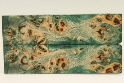 Plaquettes pour la coutellerie, Loupe de Peuplier stabilisé vert, ref:PLpPEs68962ve