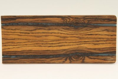 Plaquettes pour la coutellerie, Bocote des montagnes + résine bleue, ref:PBoc69024