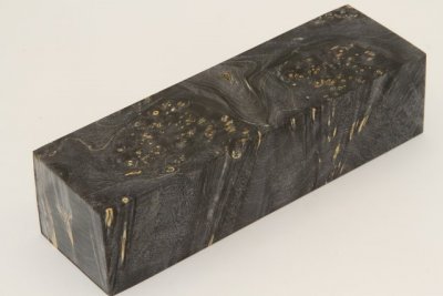 Bloc pour la coutellerie, Loupe d'Erable Négundo stabilisé noir, ref:BLpErs69095nr