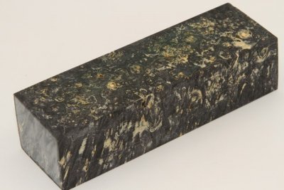 Bloc pour la coutellerie, Loupe d'Erable Négundo stabilisé noir/vert, ref:BLpErs69094nr