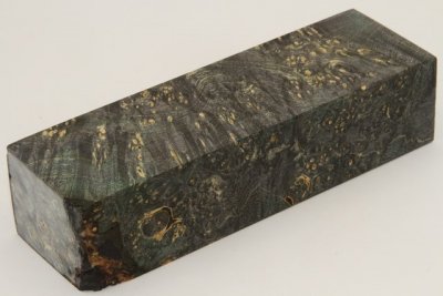 Bloc pour la coutellerie, Loupe d'Erable Négundo stabilisé noir, ref:BLpErs69099nr