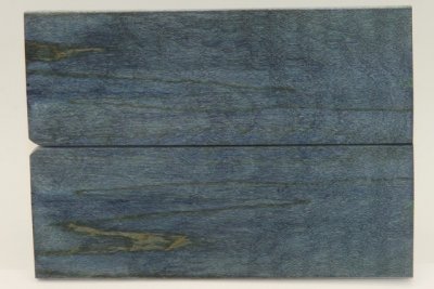 Plaquettes pour la coutellerie, Erable sycomore ondé stabilisé bleu, ref:PESOs69123b