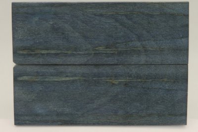 Plaquettes pour la coutellerie, Erable sycomore ondé stabilisé bleu, ref:PESOs69122b