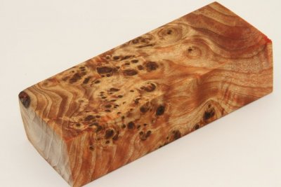 Bloc pour la coutellerie, Loupe de Peuplier stabilisée orange, ref:BLpPEs69322o
