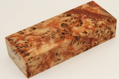 Bloc pour la coutellerie, Loupe de Peuplier stabilisée orange, ref:BLpPEs69323o