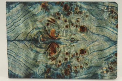 Plaquettes pour la coutellerie, Loupe de Peuplier stabilisée bleue, ref:PLpPEs69320b