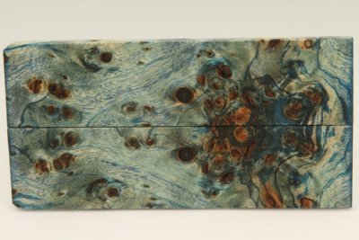 Plaquettes pour la coutellerie, Loupe de Peuplier stabilisée bleue, ref:PLpPEs69315b