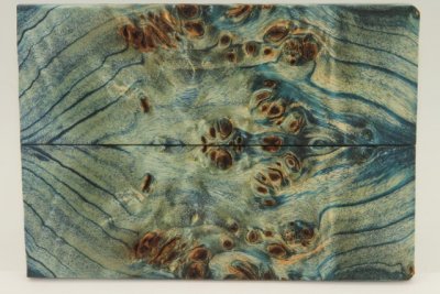 Plaquettes pour la coutellerie, Loupe de Peuplier stabilisée bleue, ref:PLpPEs69321b