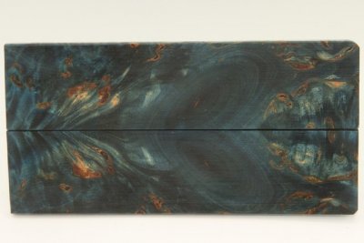 Plaquettes pour la coutellerie, Bouleau de Carélie stabilisé bleu, ref:PBMs69372b