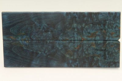 Plaquettes pour la coutellerie, Bouleau de Carélie stabilisé bleu, ref:PBMs69374b