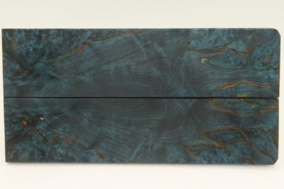Plaquettes pour la coutellerie, Bouleau de Carélie stabilisé bleu, ref:PBMs69373b