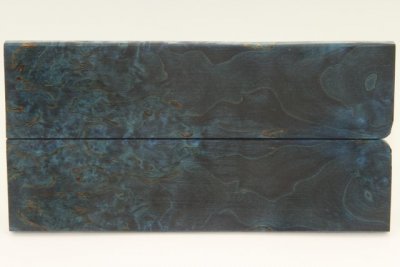 Plaquettes pour la coutellerie, Bouleau de Carélie stabilisé bleu, ref:PBMs69377b