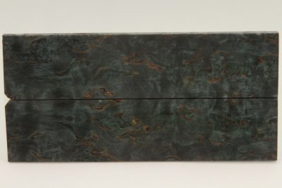 Plaquettes pour la coutellerie, Bouleau de Carélie stabilisé noir/vert, ref:PBMs69393nr