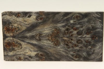 Plaquettes pour la coutellerie, Loupe de Peuplier stabilisée noire, ref:PLpPEs69569nr