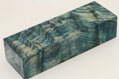 Bloc pour la coutellerie, Loupe de Peuplier stabilisée bleu, ref:BLpPEs69986b
