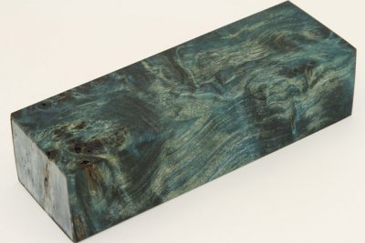 Bloc pour la coutellerie, Loupe de Peuplier stabilisée bleu, ref:BLpPEs69987b