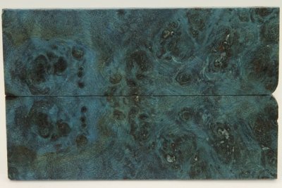 Plaquettes pour la coutellerie, Loupe de Peuplier stabilisée bleue, ref:PLpPEs69980b