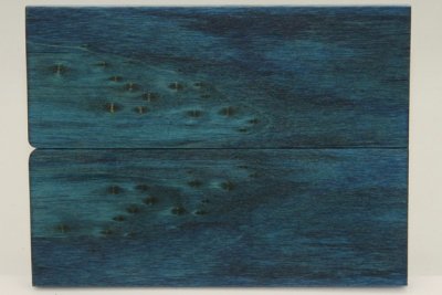 Plaquettes pour la coutellerie, Loupe de Peuplier stabilisée bleue, ref:PLpPEs69981b