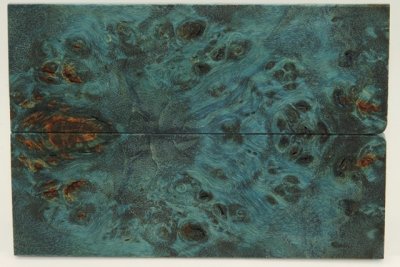 Plaquettes pour la coutellerie, Loupe de Peuplier stabilisée bleue, ref:PLpPEs69985b