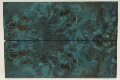 Plaquettes pour la coutellerie, Loupe de Peuplier stabilisée bleue, ref:PLpPEs69984b