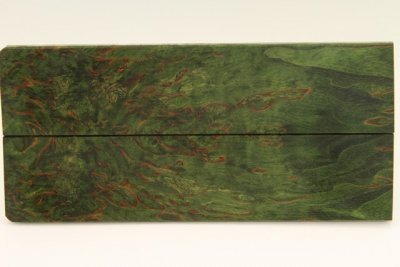 Plaquettes pour la coutellerie, Bouleau de Carélie stabilisé vert, ref:PBMs69956ve