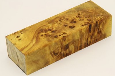 Bloc pour la coutellerie, Loupe de Peuplier stabilisée jaune, ref:BLpPEs69993j