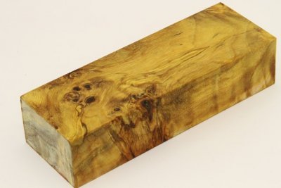 Bloc pour la coutellerie, Loupe de Peuplier stabilisée jaune, ref:BLpPEs69995j