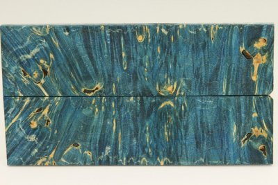 Plaquettes pour la coutellerie, Loupe d'Erable Négundo stabilisé bleu, ref:PLpErs70043b