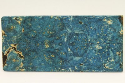 Plaquettes pour la coutellerie, Loupe d'Erable Négundo stabilisé bleu, ref:PLpErs70040b