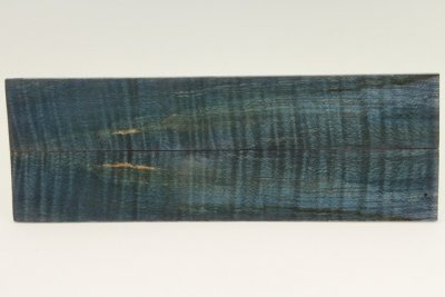 Chasse de rasoir, Erable sycomore ondé stabilisé bleu, ref:RAESOs70198b