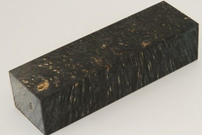 Bloc pour la coutellerie, Loupe d'Erable Négundo stabilisé noir/vert, ref:BLpErs70376nr