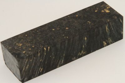 Bloc pour la coutellerie, Loupe d'Erable Négundo stabilisé noir, ref:BLpErs70377nr
